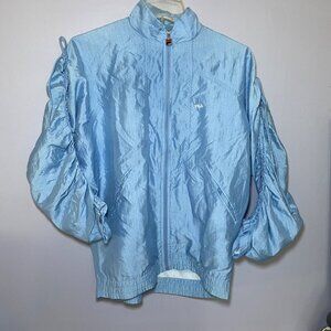 Fila Vintage Womens Light Blue‎ Adjustable Gathered Sleeve Jacket Y2K Casual